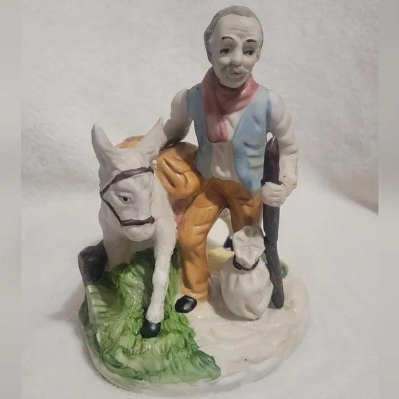 Vintage Old Man and Donkey Figurine - Picture 2 of 5